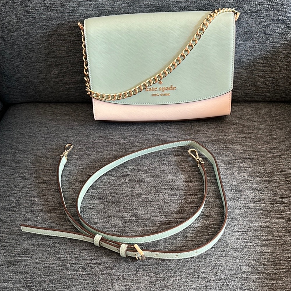 Kate Spade Mint and Pink Crossbody Bag